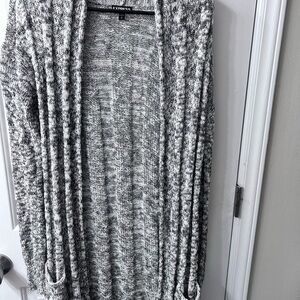 Express Black and White Knit Cardigan
